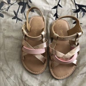cute girl sandals toddler pink gold